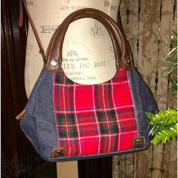Tartan Shoulder / Crossbody Bag Red White&Blue Messenger over shld or Long Strap - Picture 16 of 17